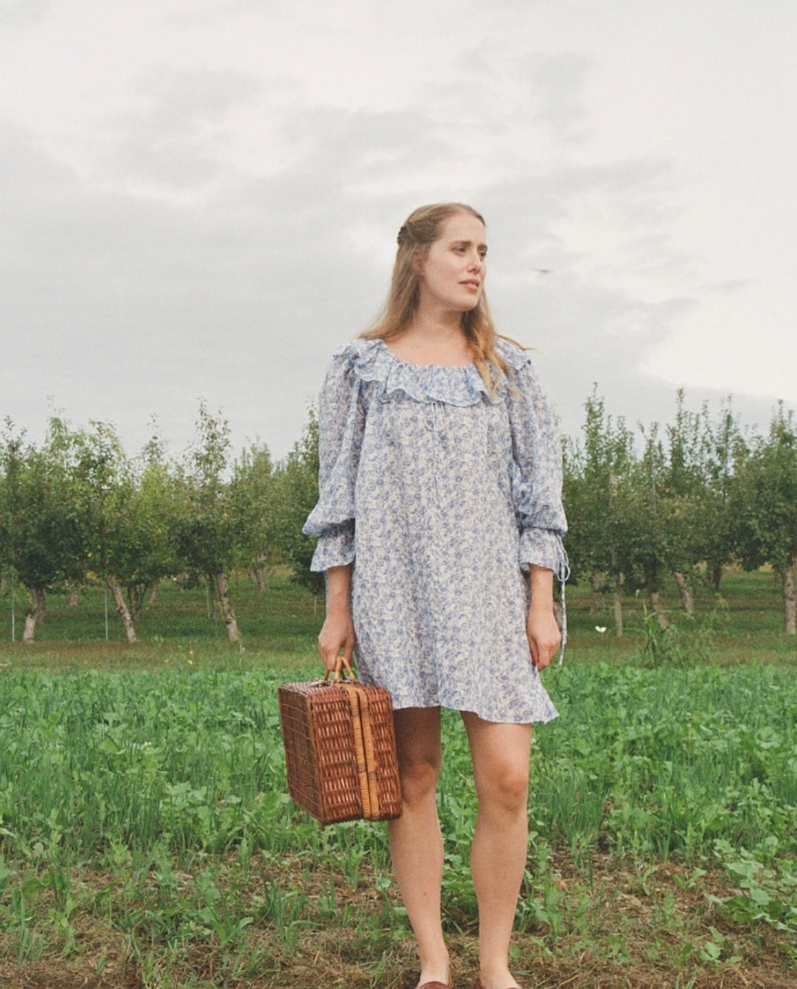 LS Jane Mini Dress in Azure Floral