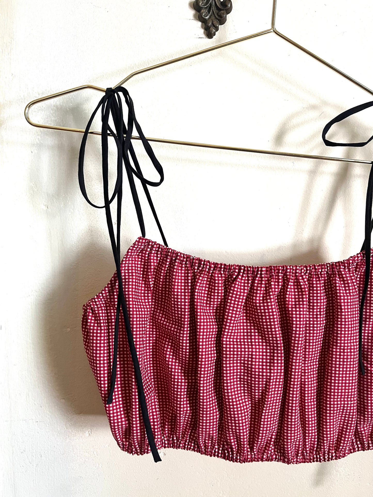 Picnic Top in Scarlet Check