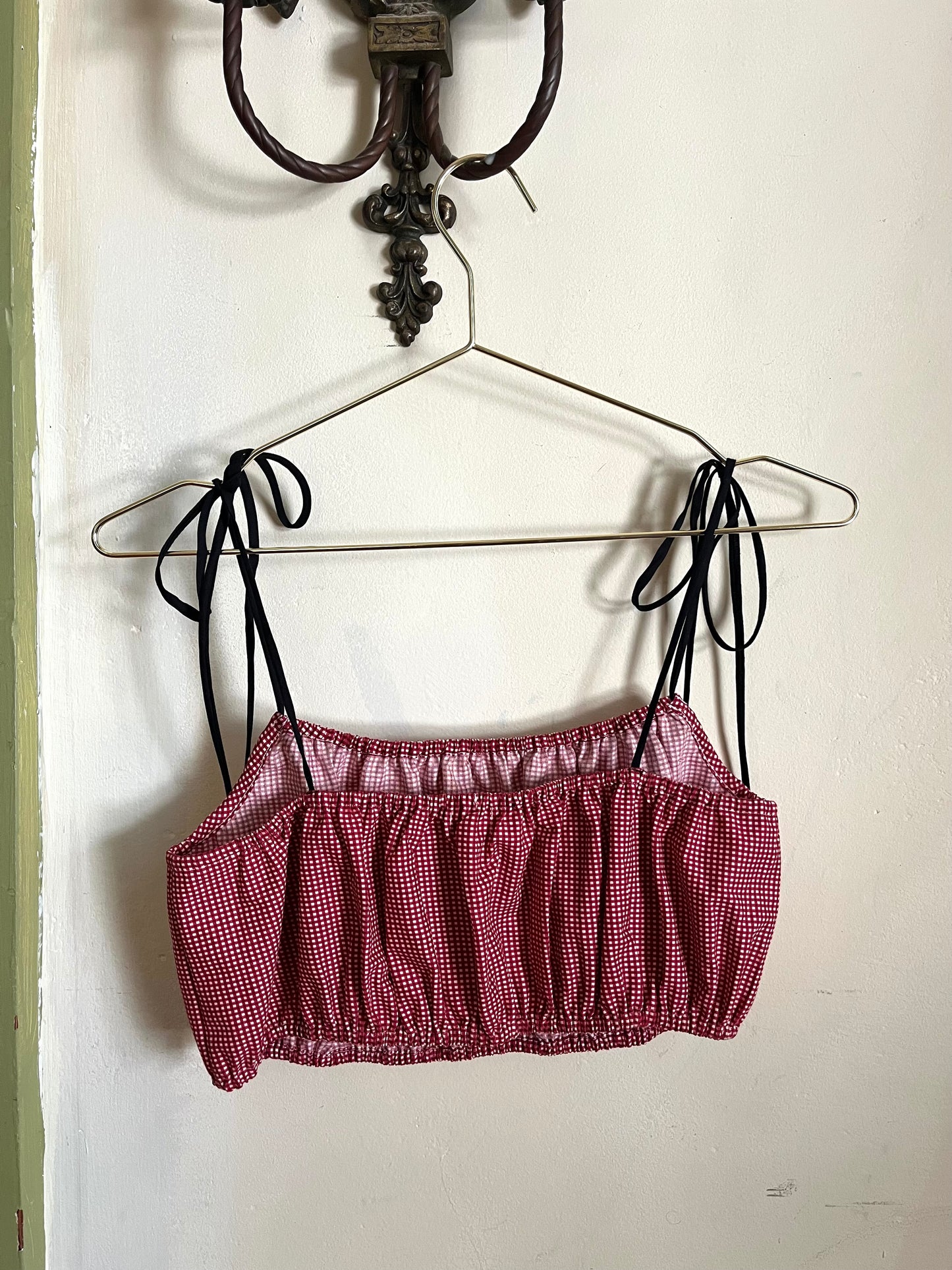 Picnic Top in Scarlet Check