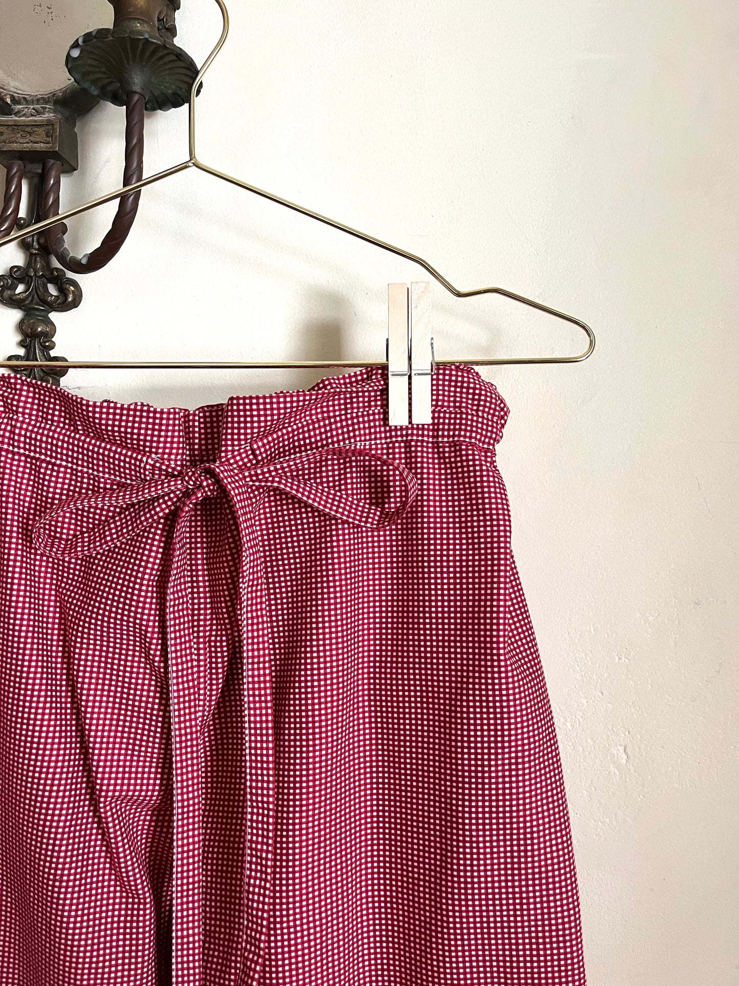 Jane Ruffle Pant in Scarlet Check