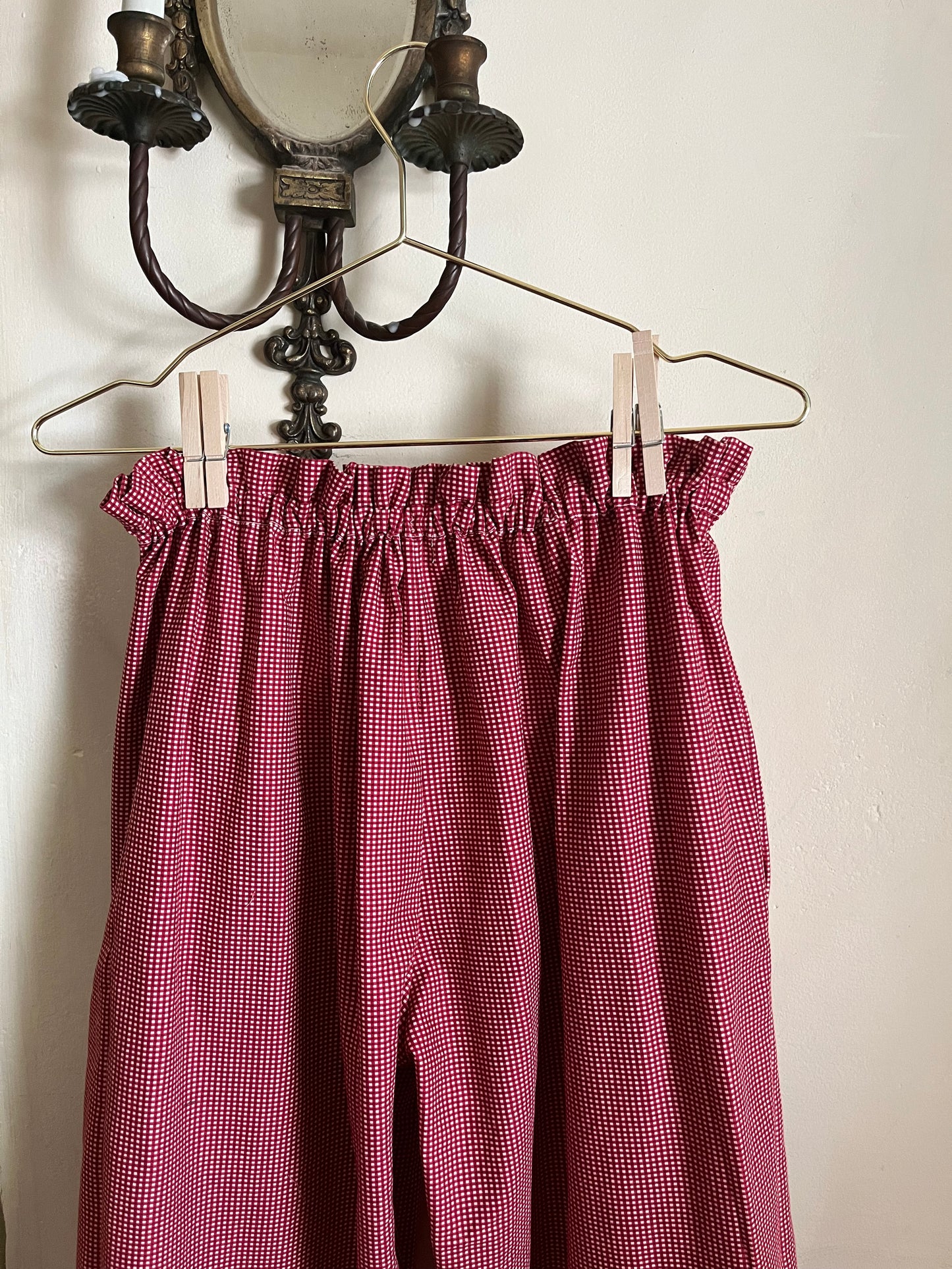 Jane Ruffle Pant in Scarlet Check