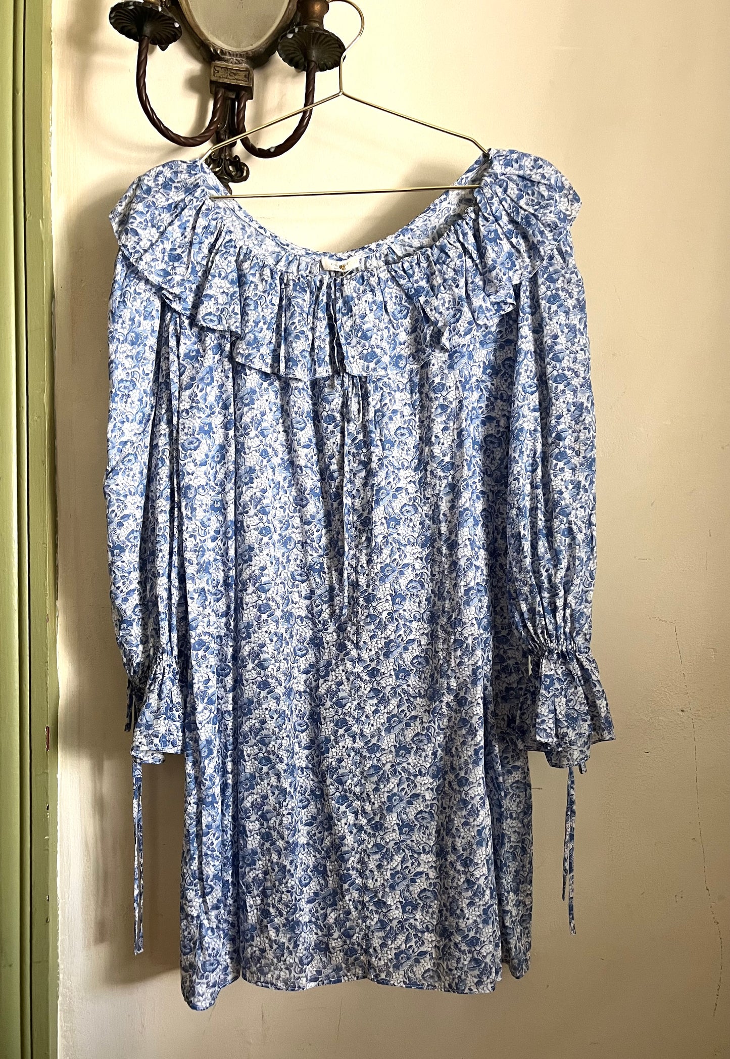 LS Jane Mini Dress in Azure Floral