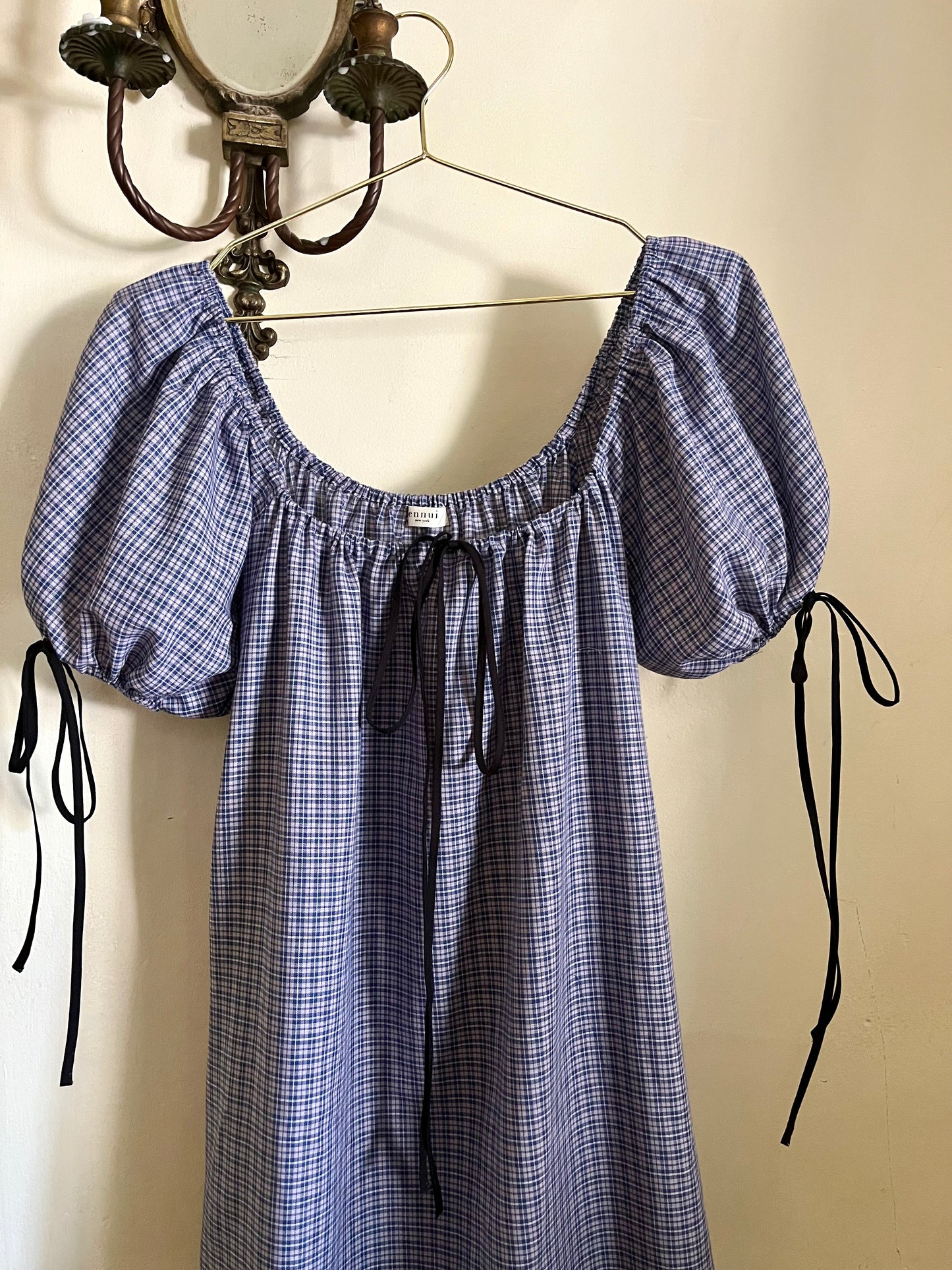 Millie Housedress in French Blue Plaid