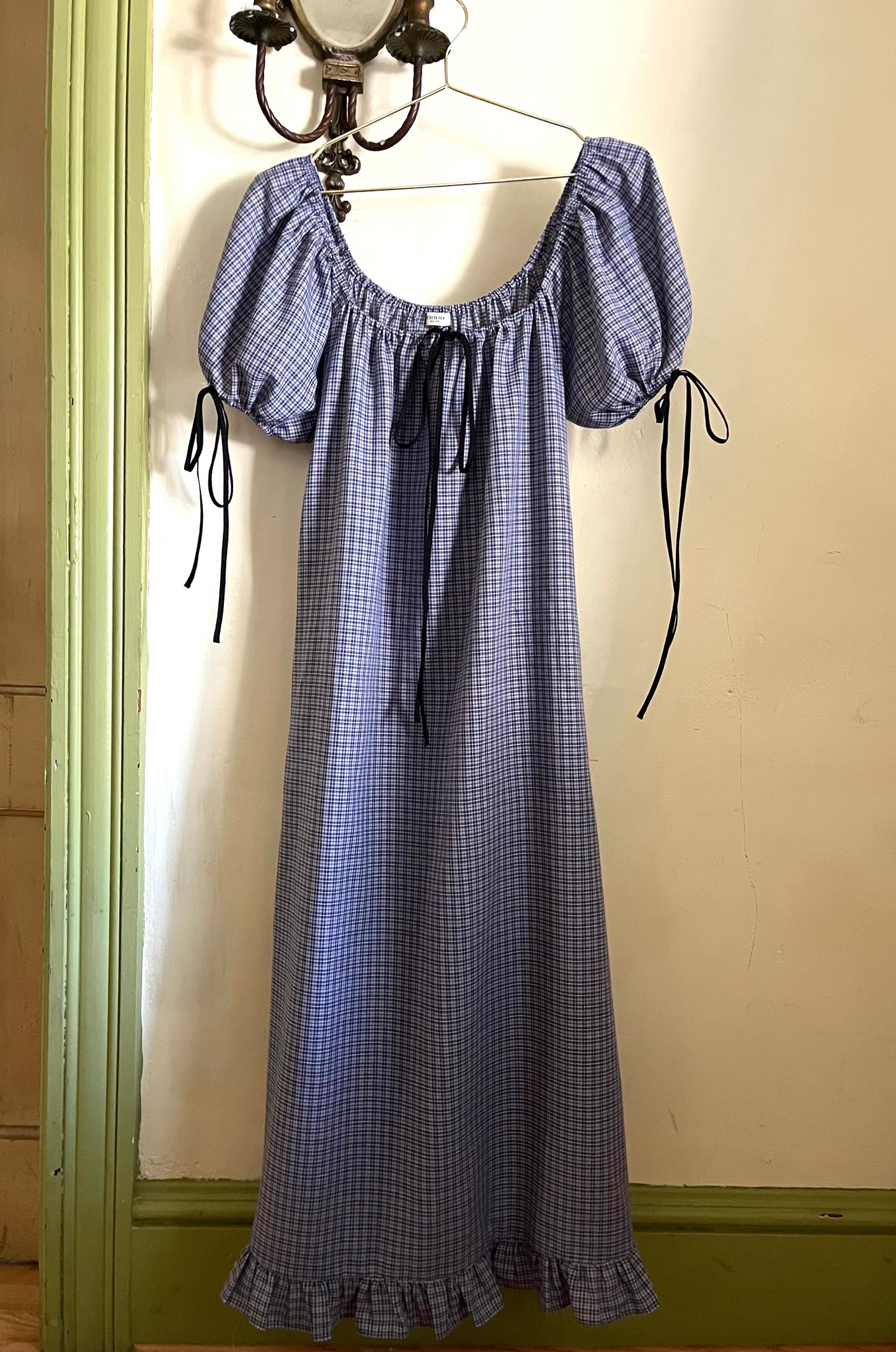 Millie Housedress in French Blue Plaid