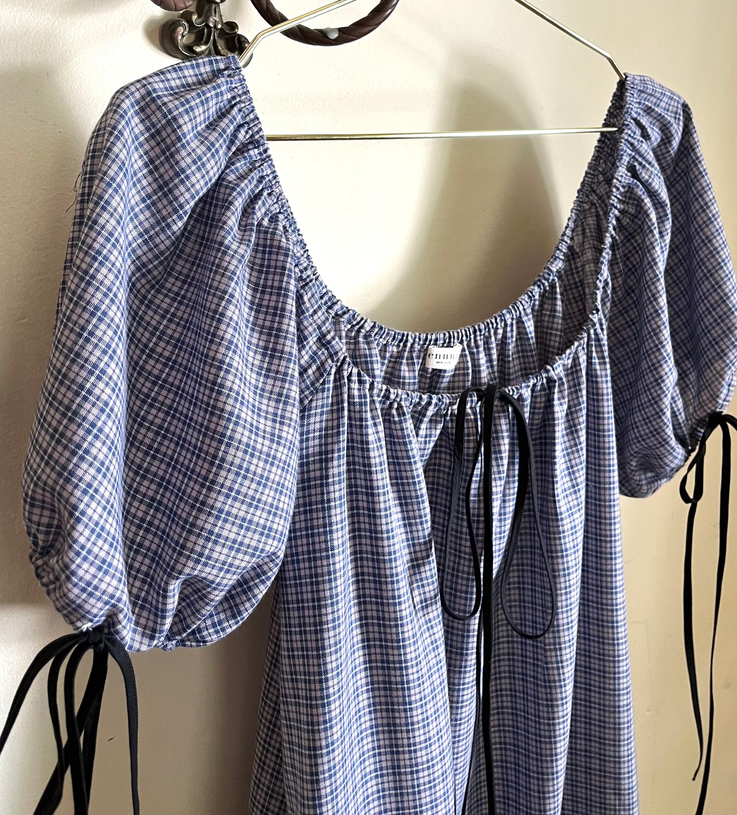 Millie Housedress in French Blue Plaid