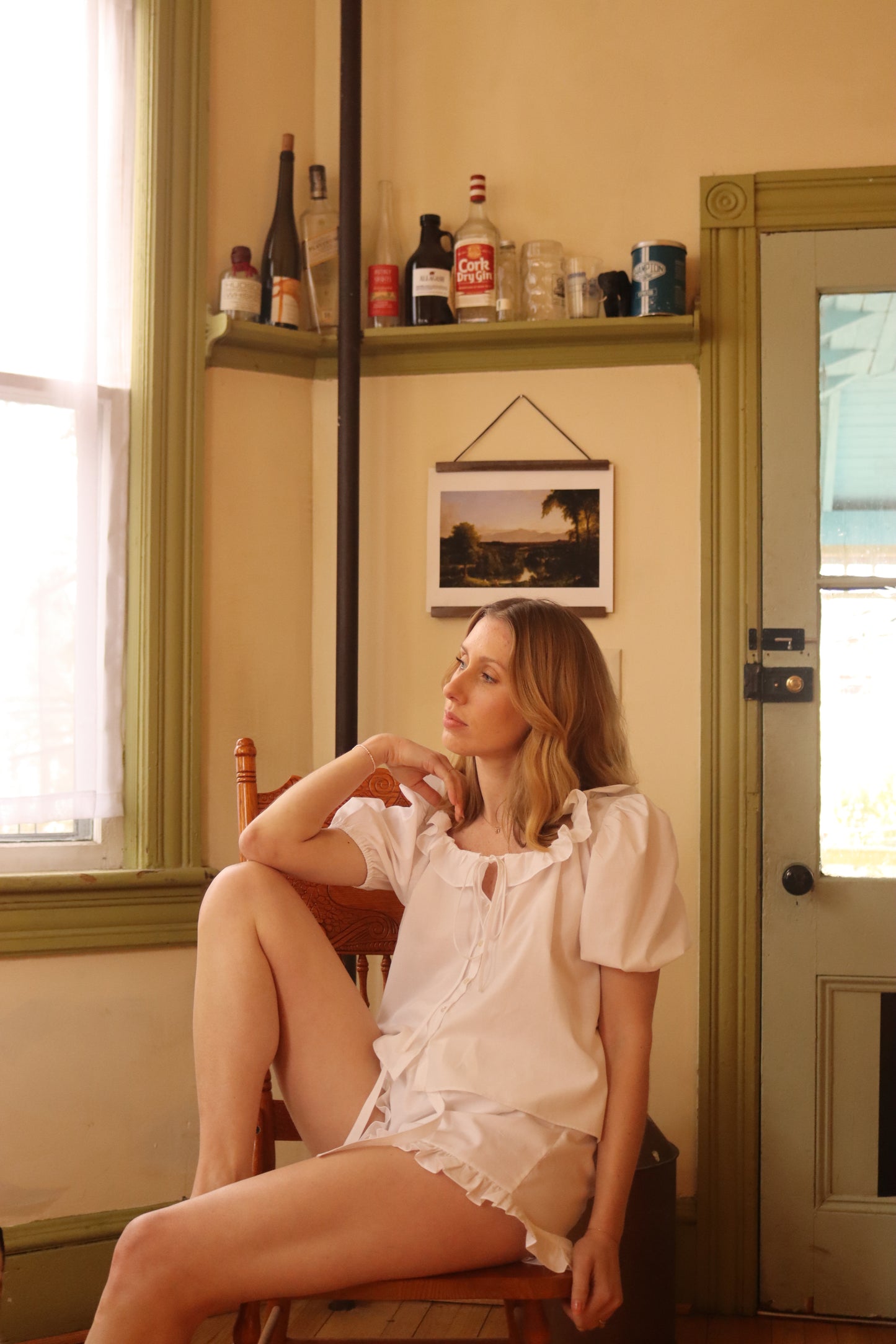 Jane Ruffle Short in Lait