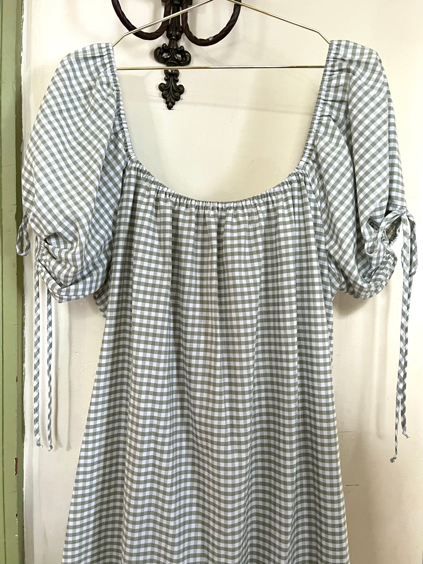 Millie Housedress in Sage Gingham
