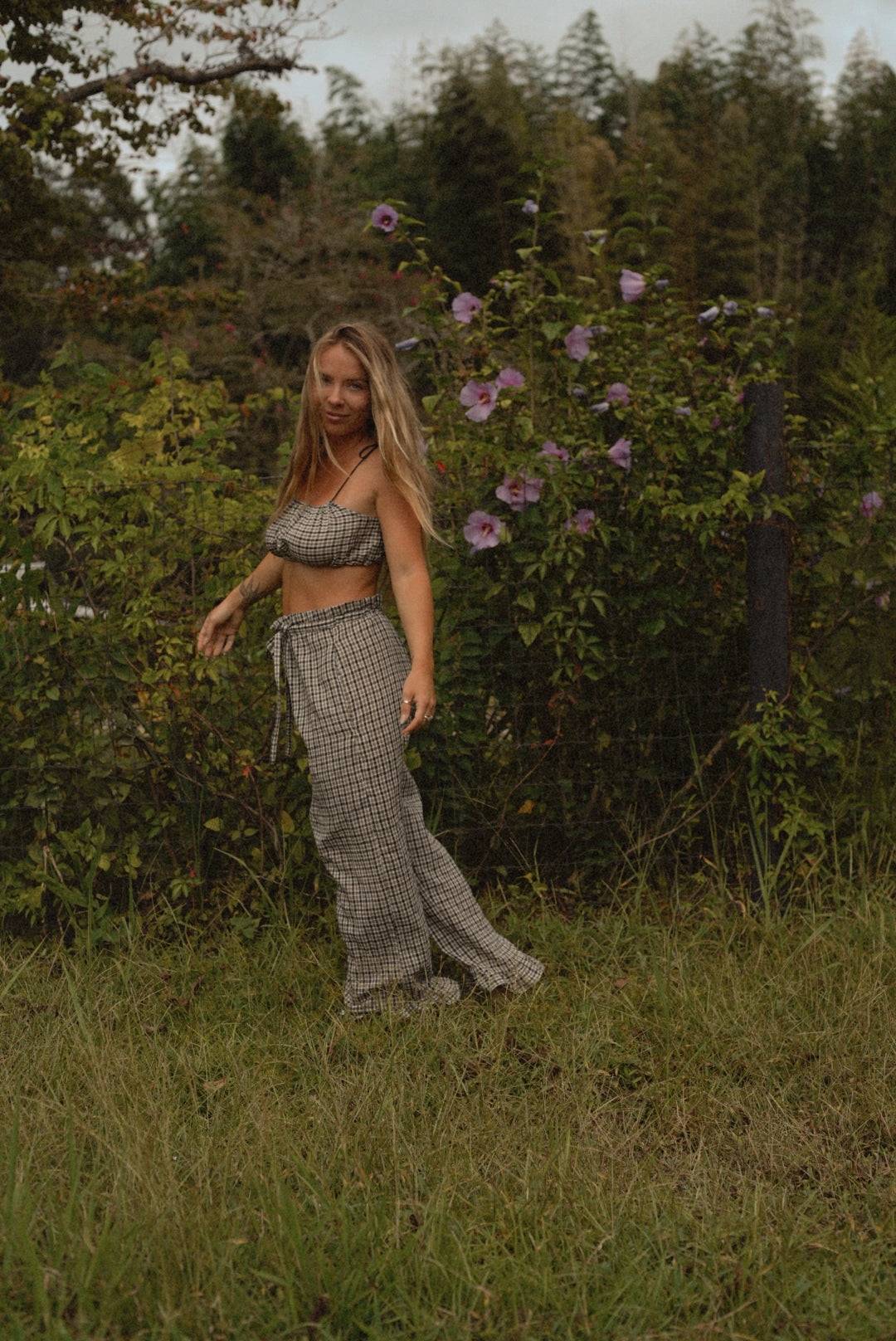 Jane Ruffle Pant in Heirloom Plaid