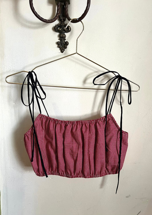 Picnic Top in Scarlet Check