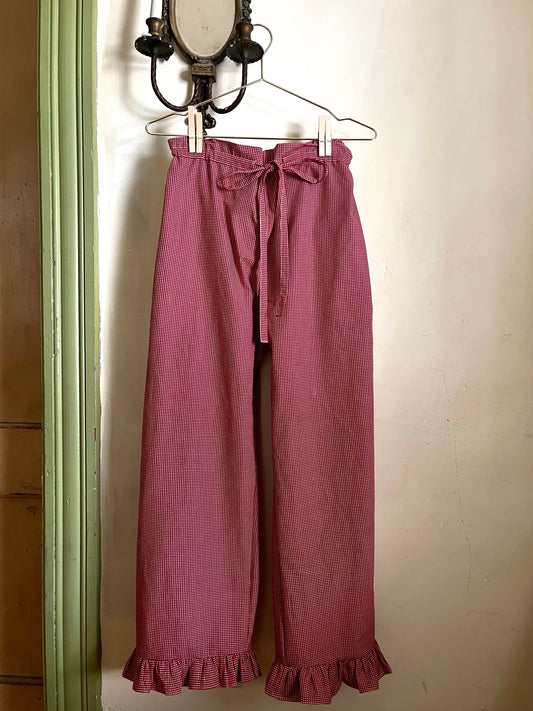 Jane Ruffle Pant in Scarlet Check