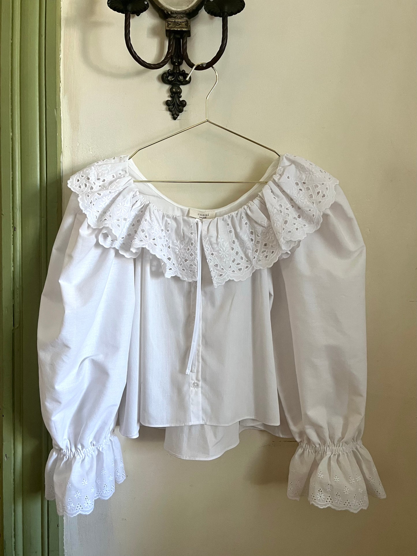 3/4 Slv Jane Blouse in Embroidered Lait