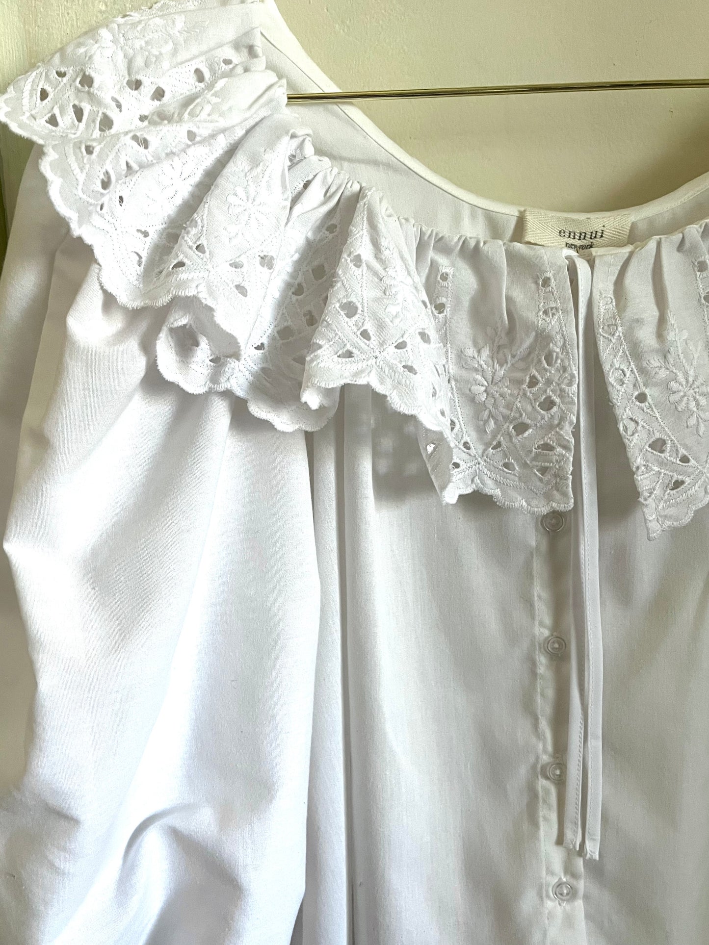 3/4 Slv Jane Blouse in Embroidered Lait