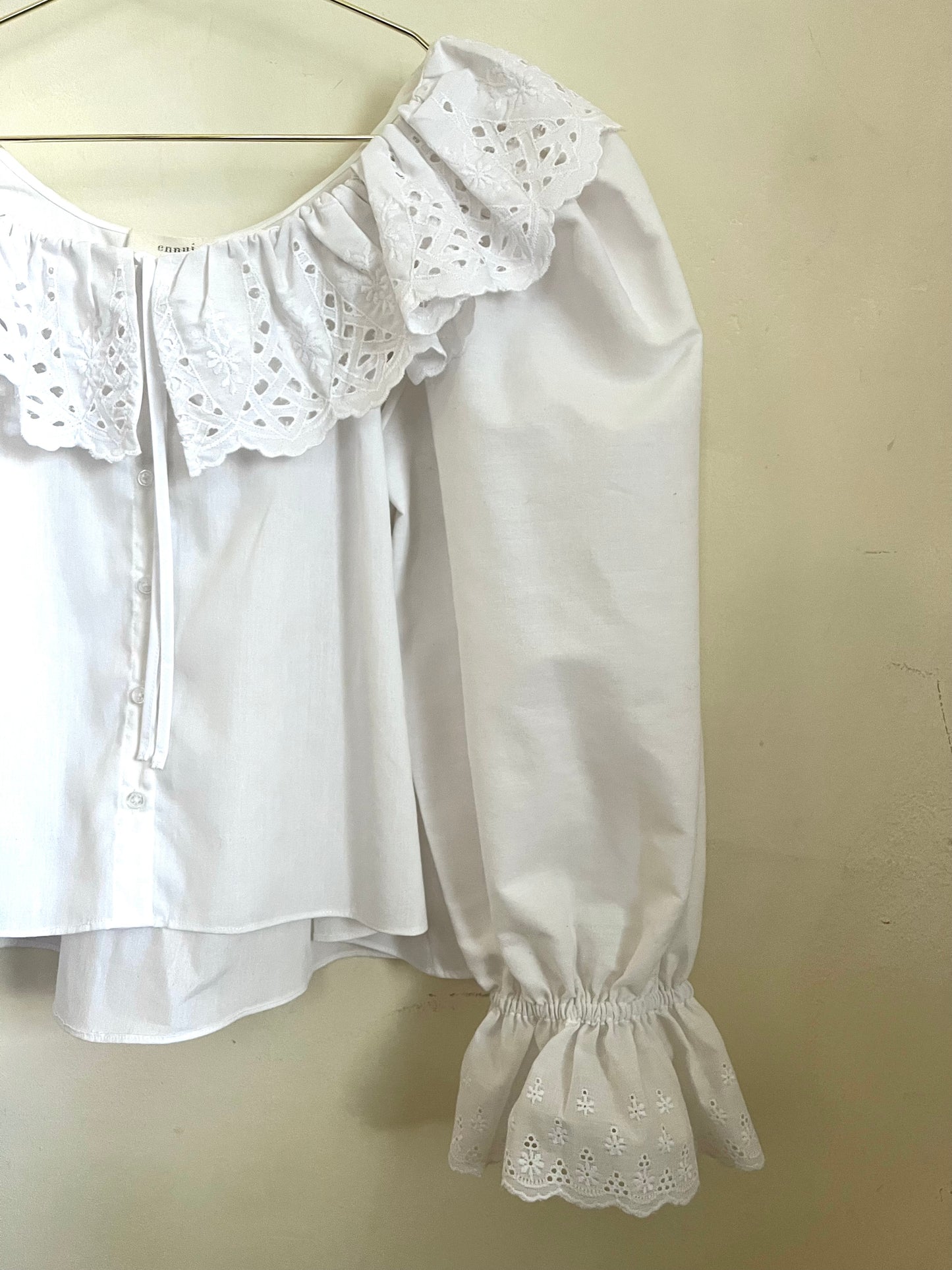 3/4 Slv Jane Blouse in Embroidered Lait