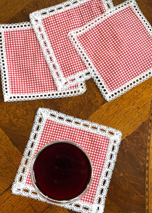 Cocktail Napkins in Heirloom Check (Set of 4)