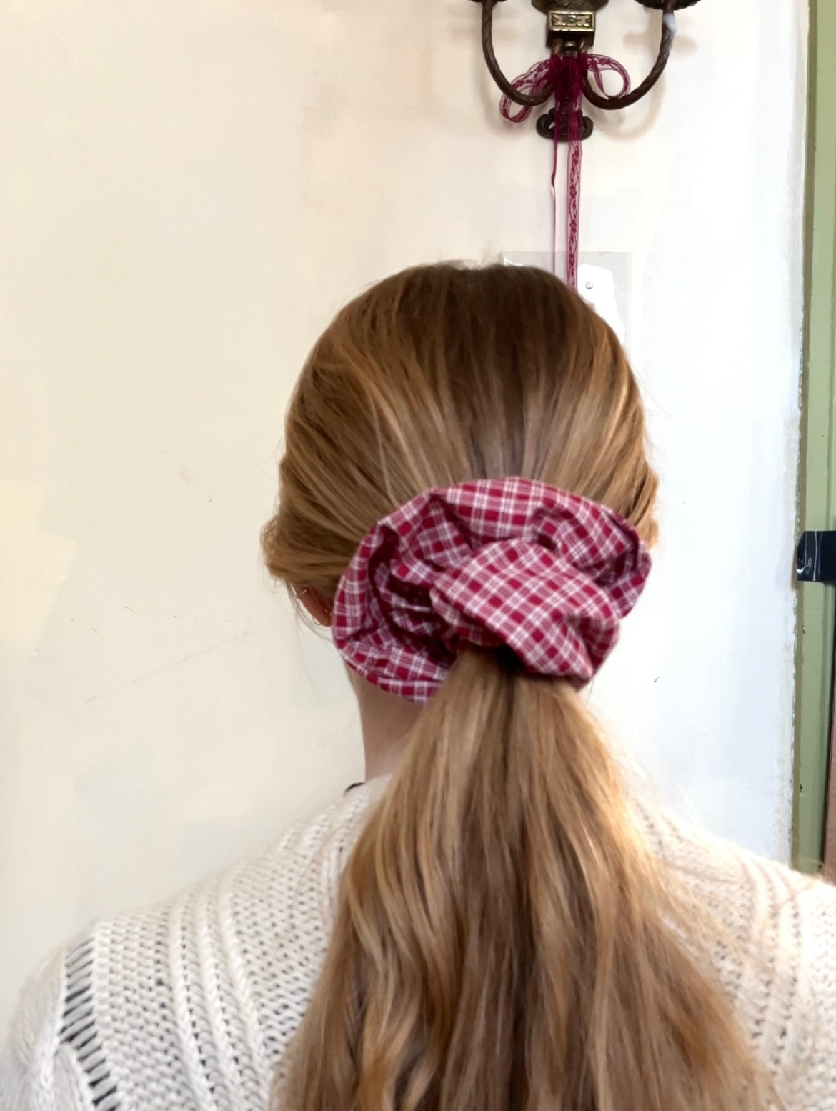The Scrunchie in Cherry Plaid