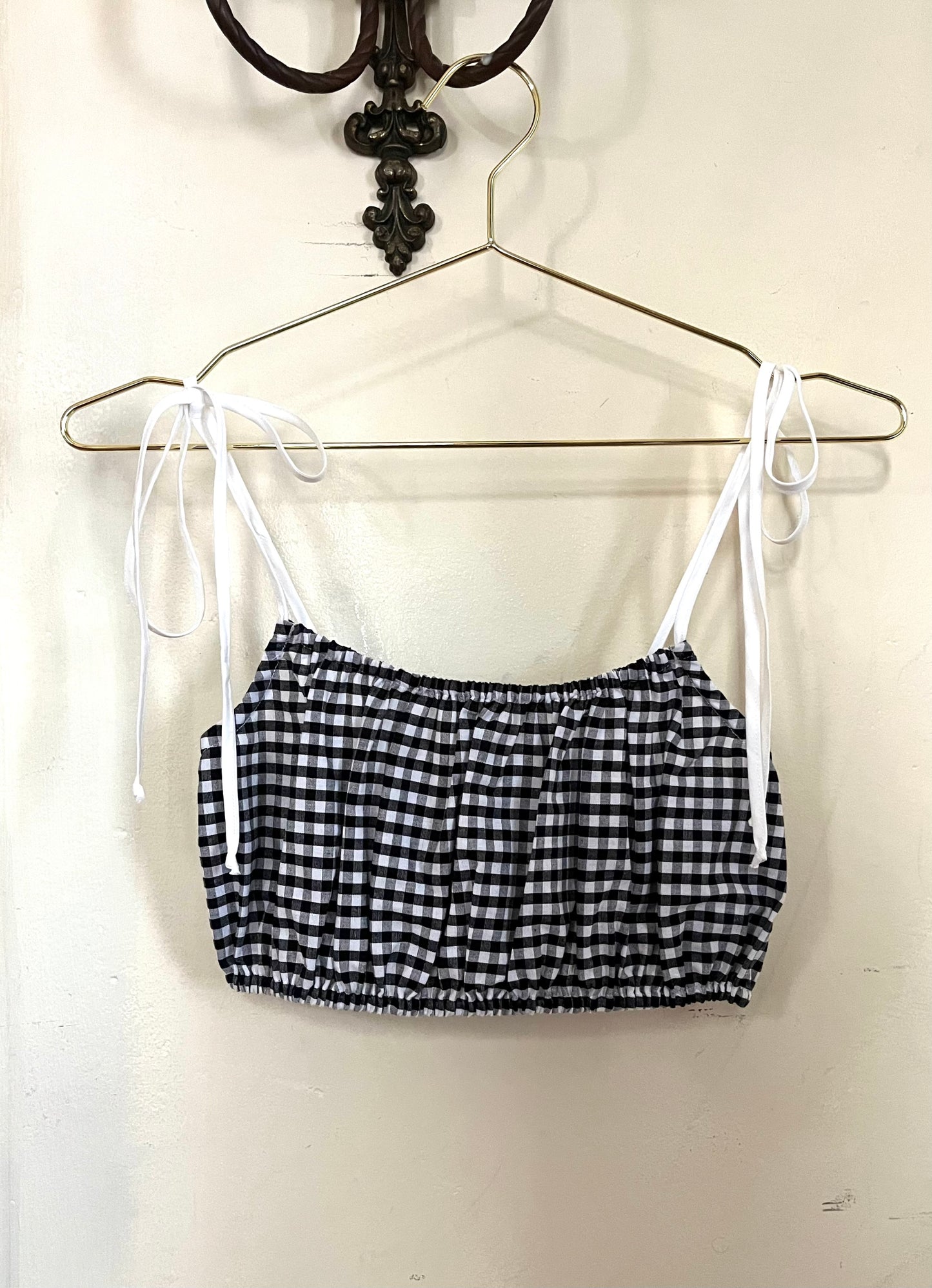 Picnic Top in Noir Gingham