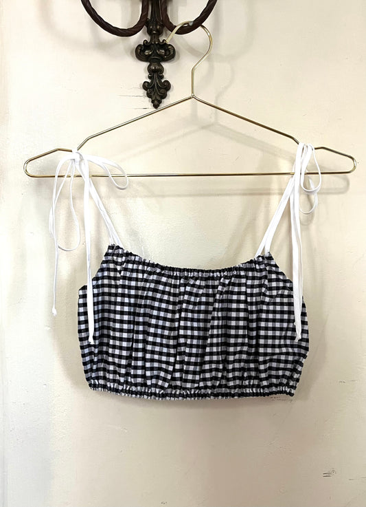 Picnic Top in Noir Gingham