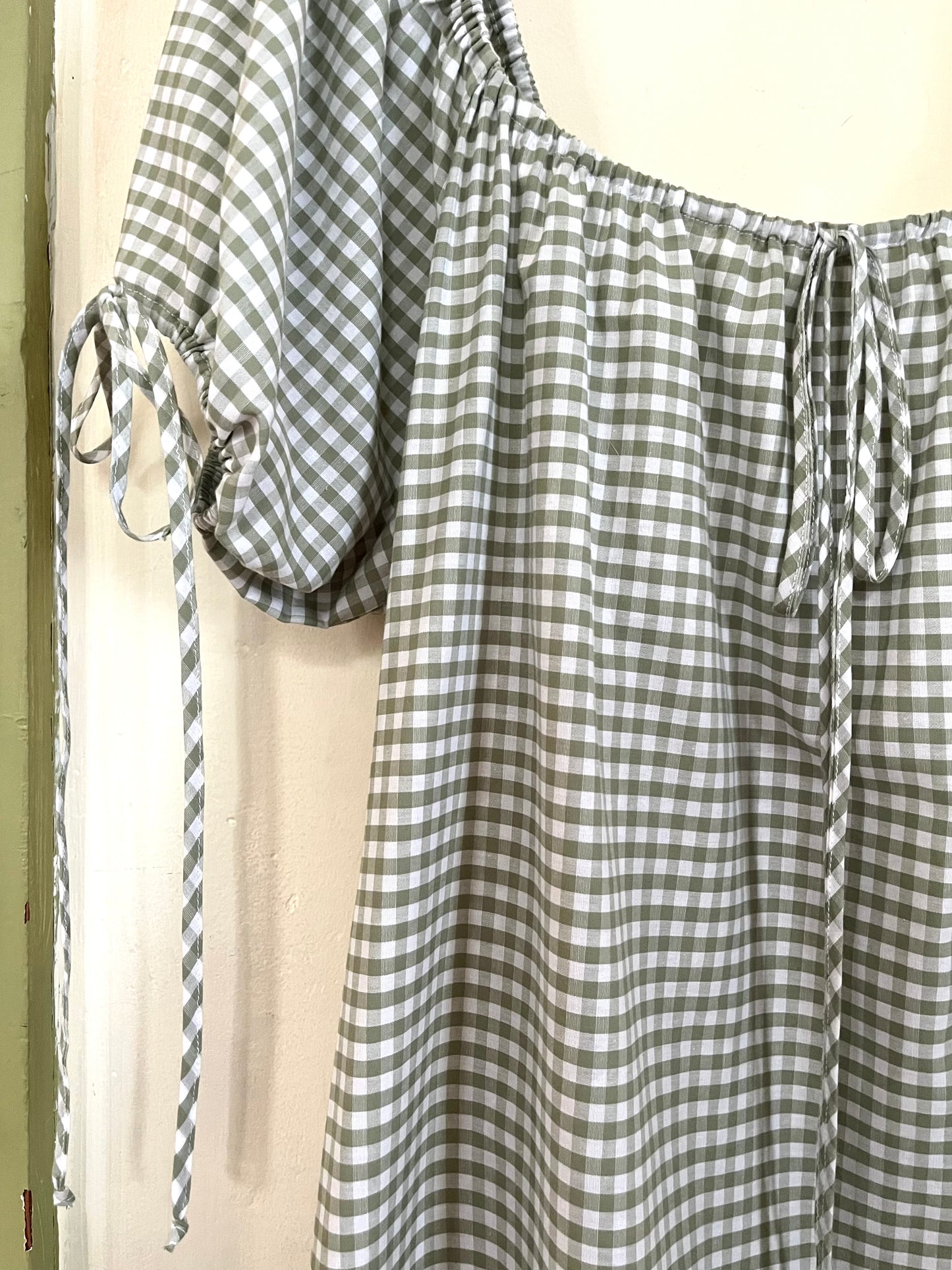 Millie Housedress in Sage Gingham