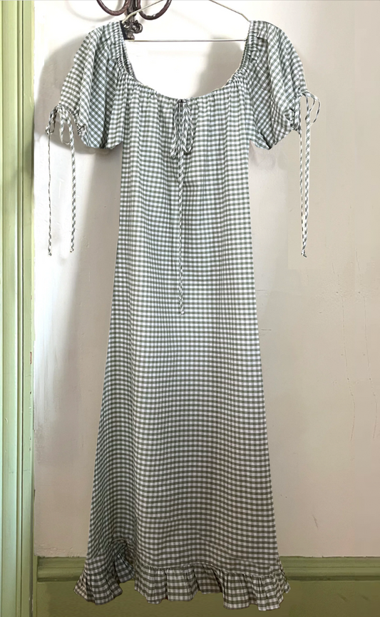 Millie Housedress in Sage Gingham