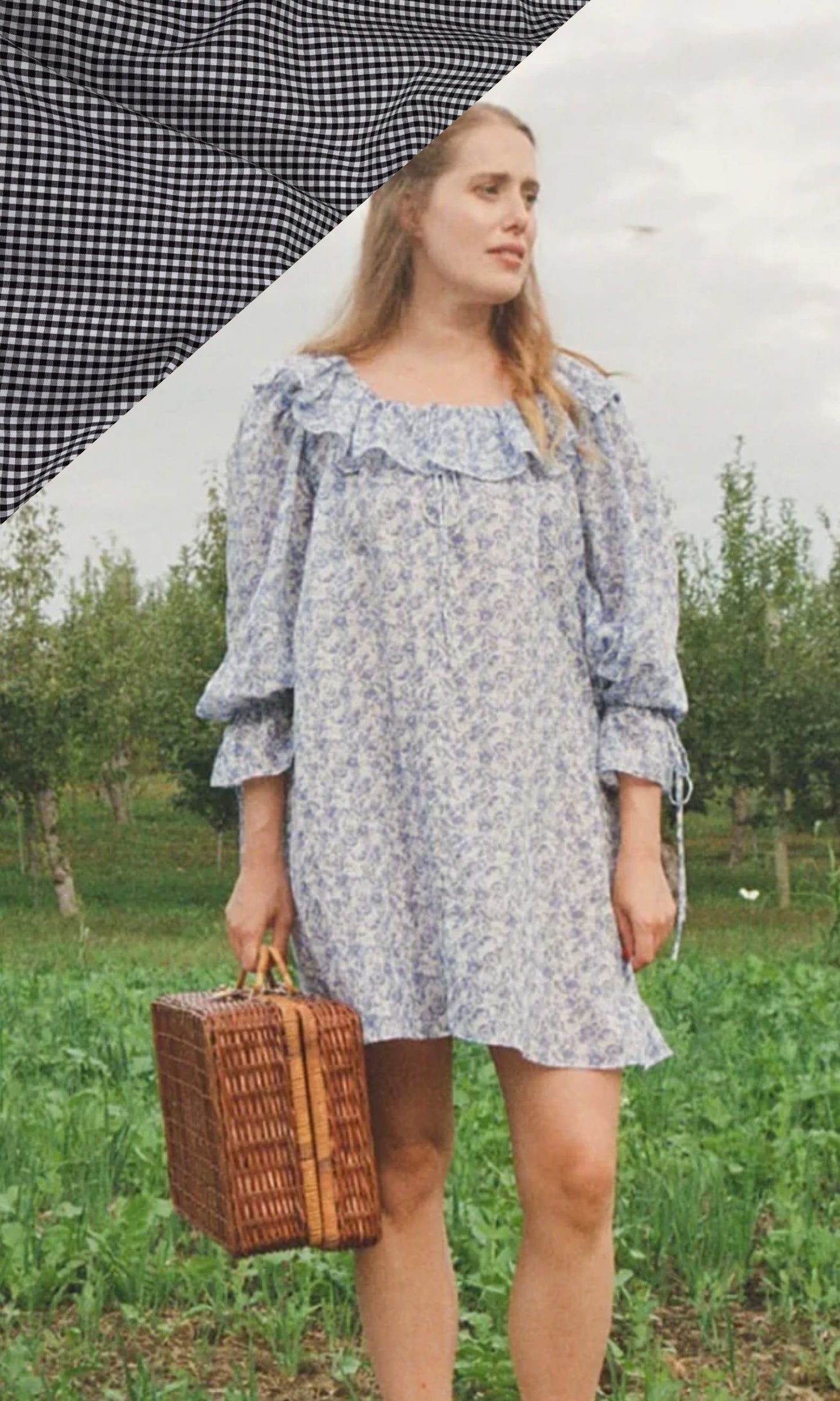 Jane Mini Dress in Noir Gingham